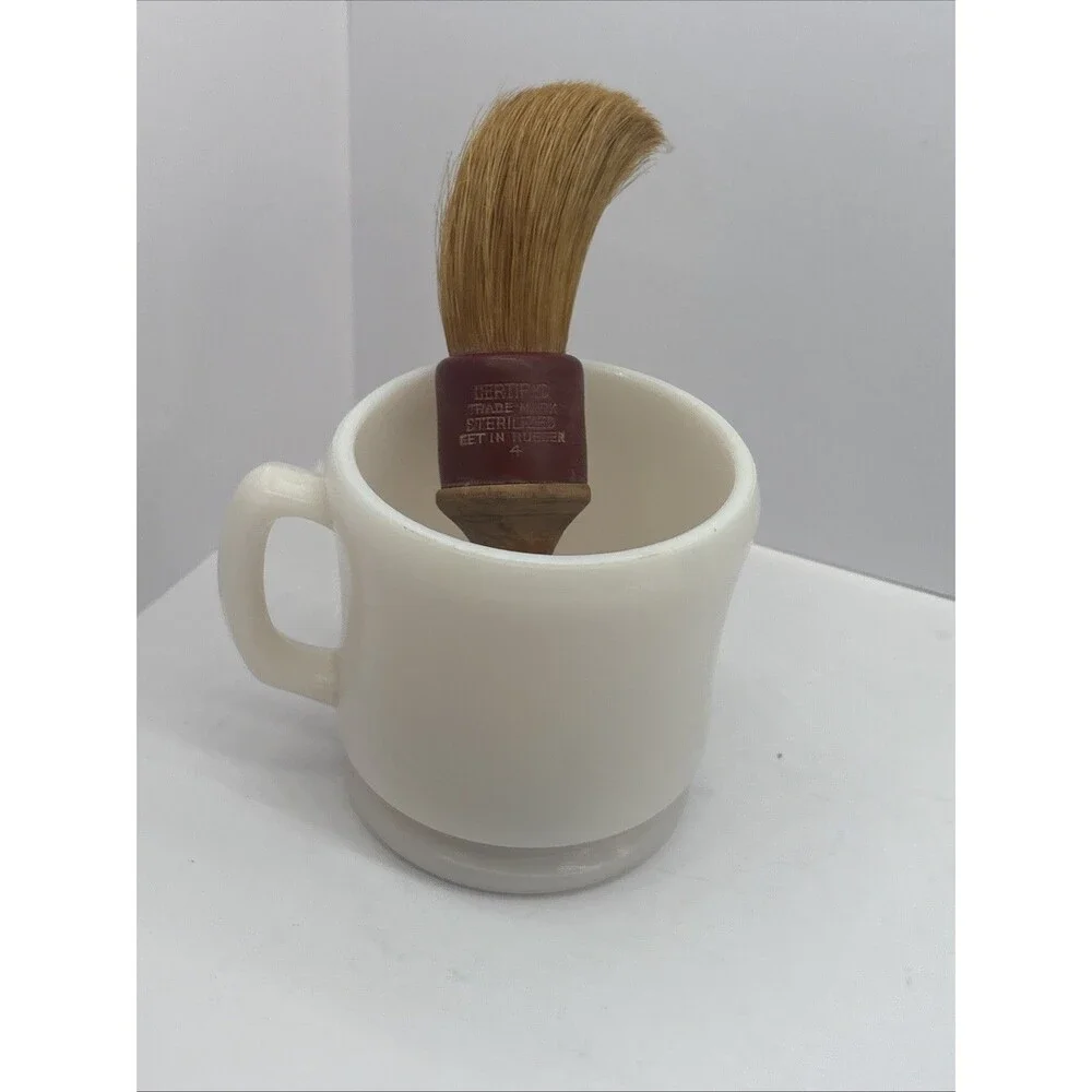 Vintage Certified Trade Mark #4 Shaving Cream Brush With Cup
