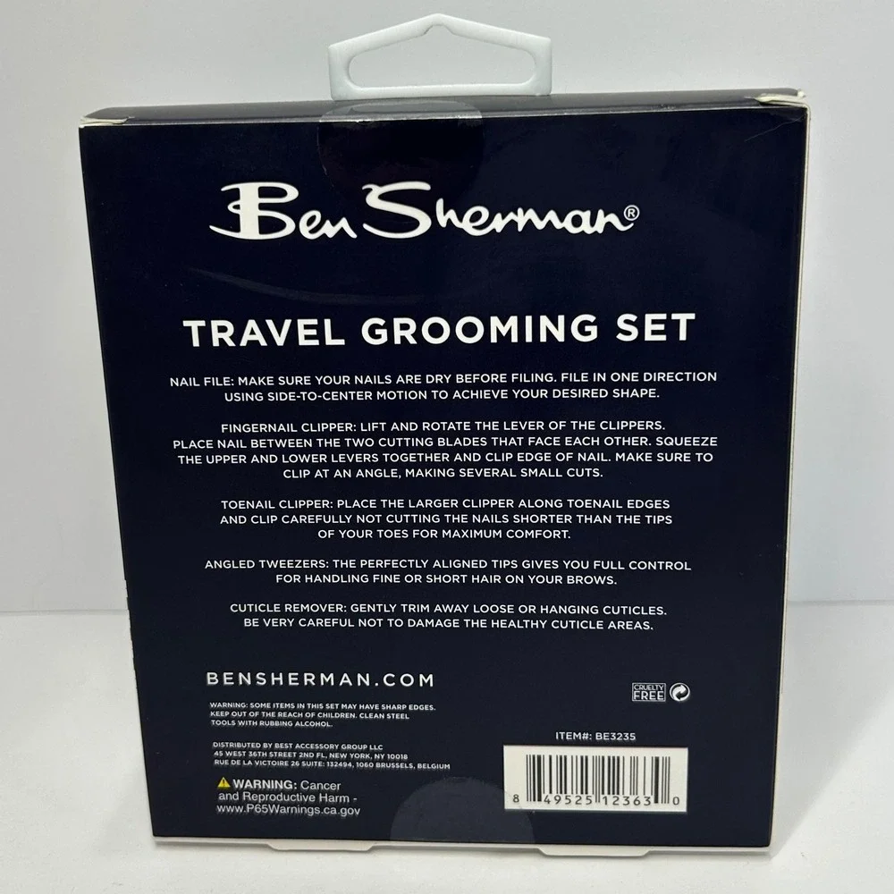 Ben Sherman Travel Grooming Set 5-Piece Manicure Kit with Case New