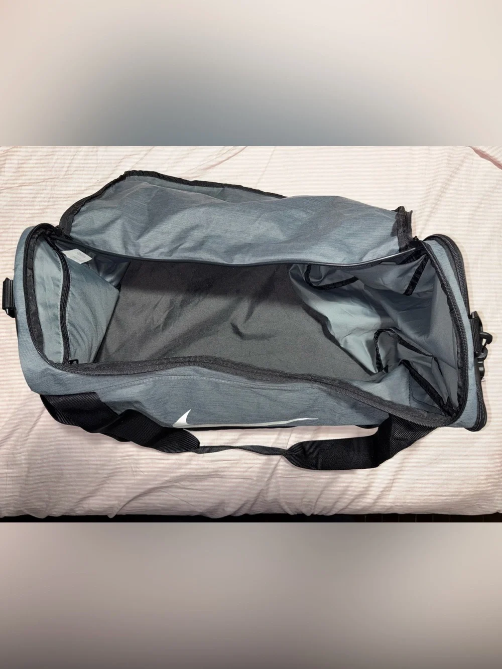Nike Grey and Black Duffel Bag - good condition