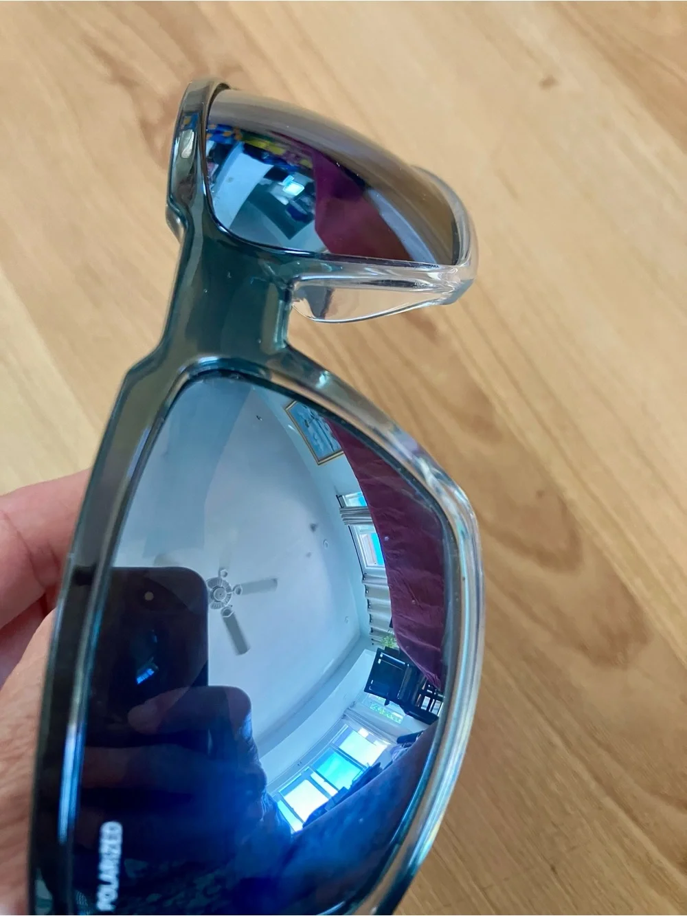 Bomber Polarized Shield Sunglasses; 3 Knicks on Right Lense-See Last Photo