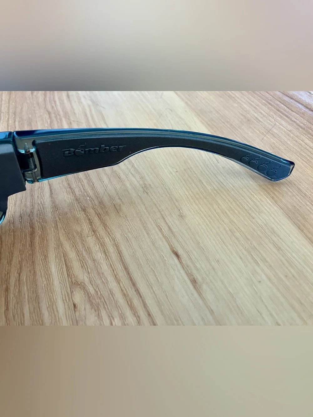 Bomber Polarized Shield Sunglasses; 3 Knicks on Right Lense-See Last Photo