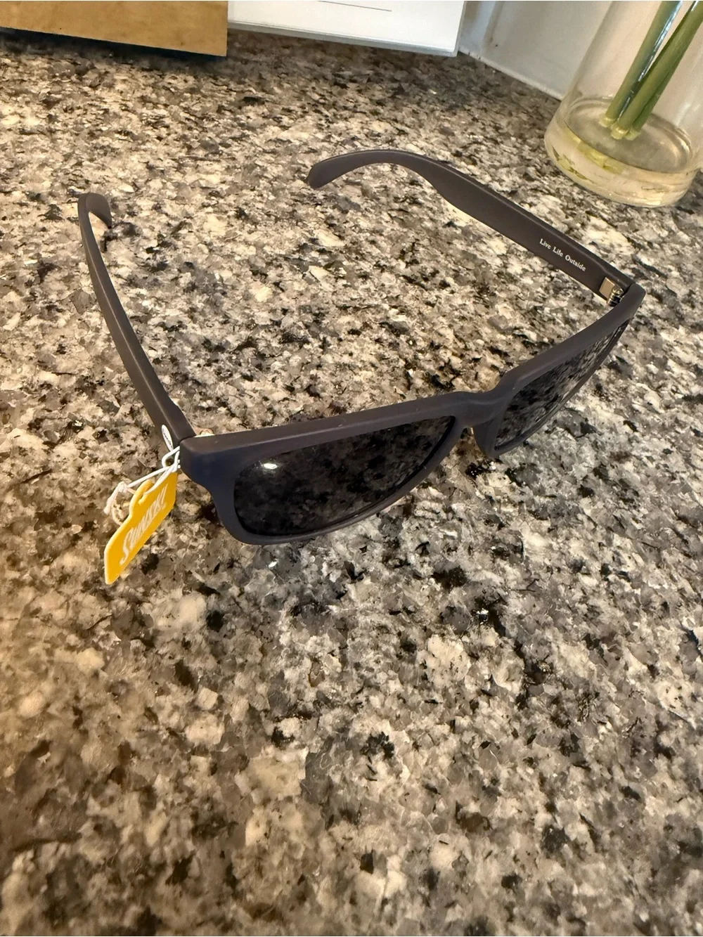 Men's Polarized Sunglasses - Matte Gray Frame, Black Lenses