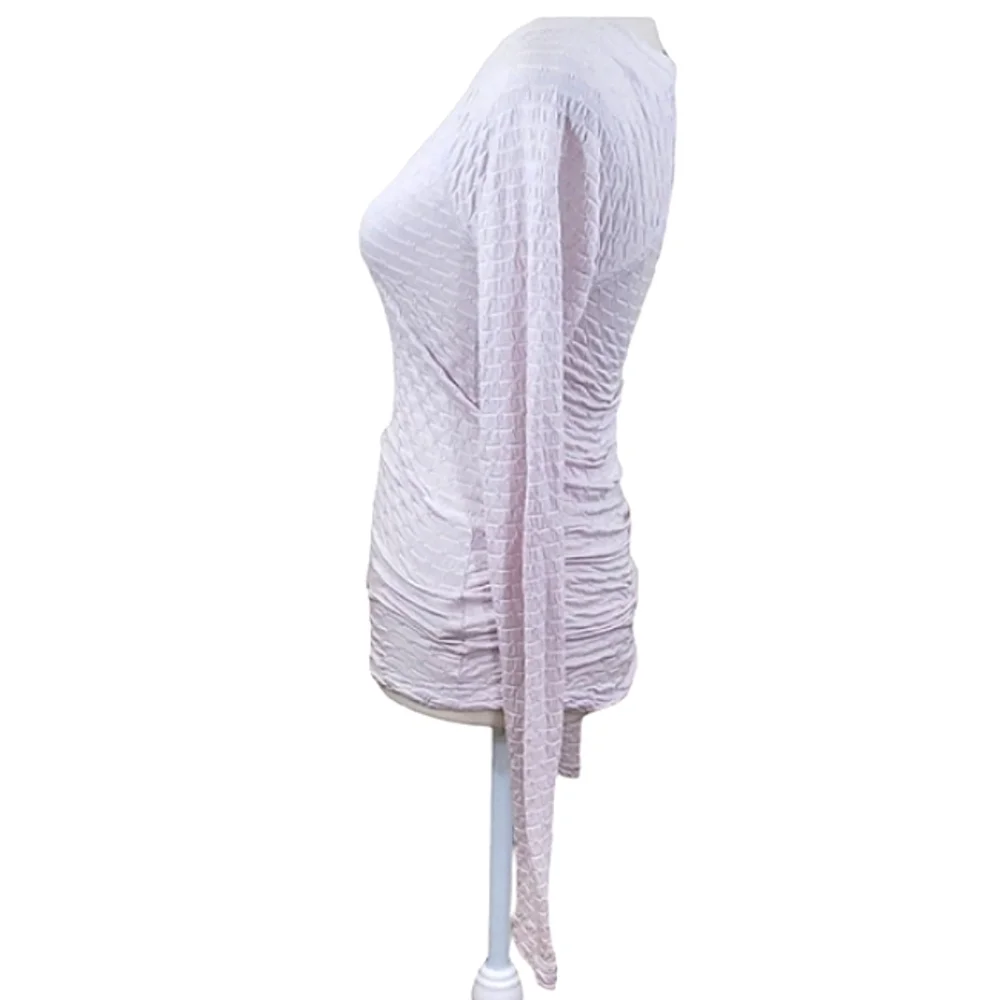 Free People Lavender Long Sleeve Textured Tee
