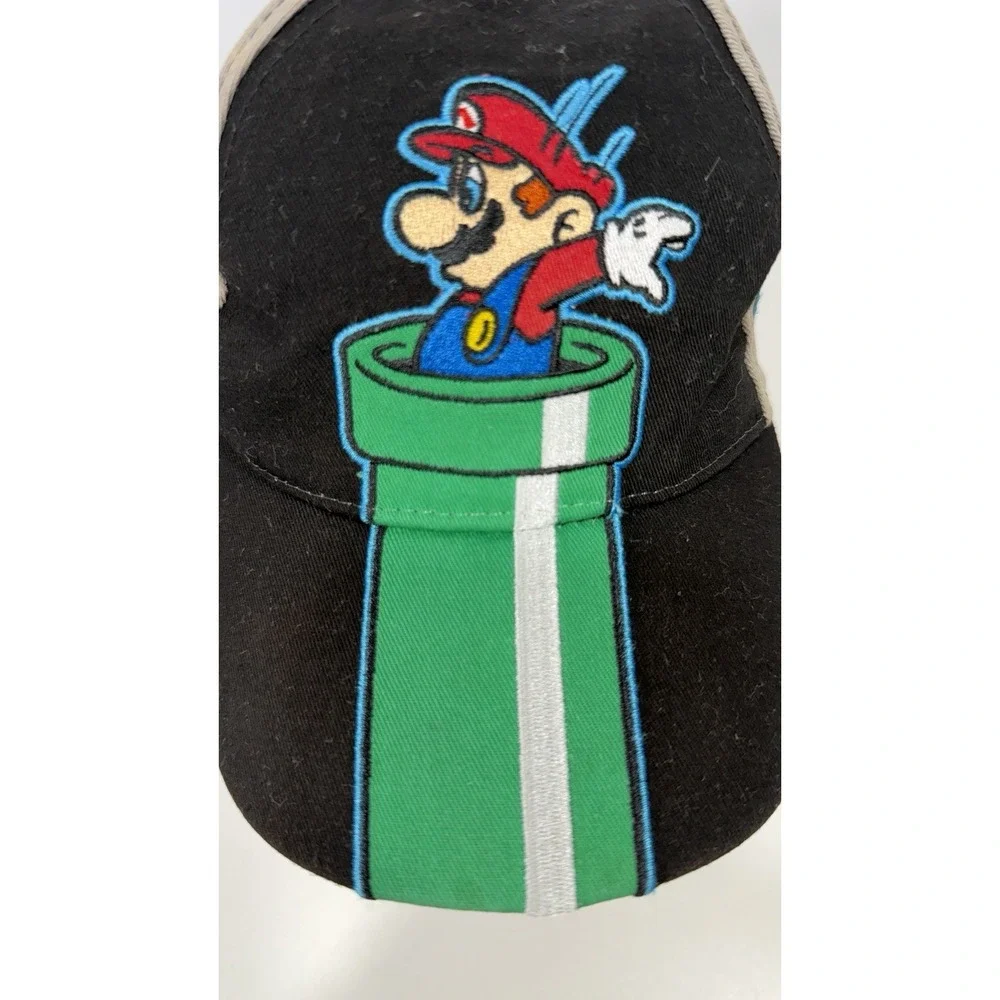 Nintendo Super Mario Graphic Snapback Hat Youth One Size 2021 Black/gray 100%