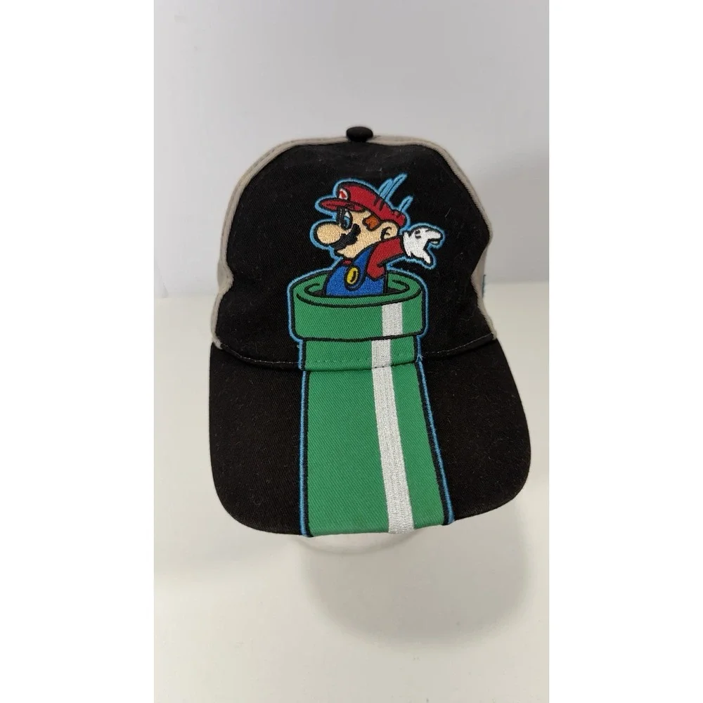Nintendo Super Mario Graphic Snapback Hat Youth One Size 2021 Black/gray 100%