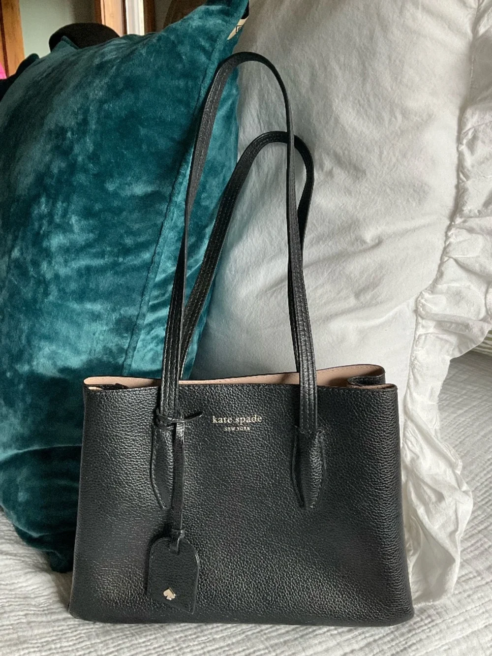 Black Leather Kate Spade Eva Small Leather Handbag