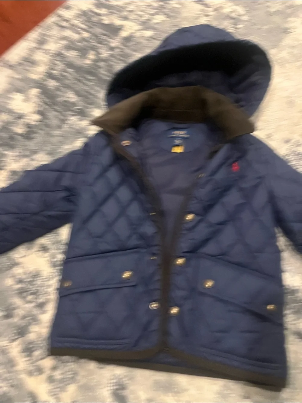 Polo by Ralph Lauren Navy Quilted Hooded Puffer Jacket