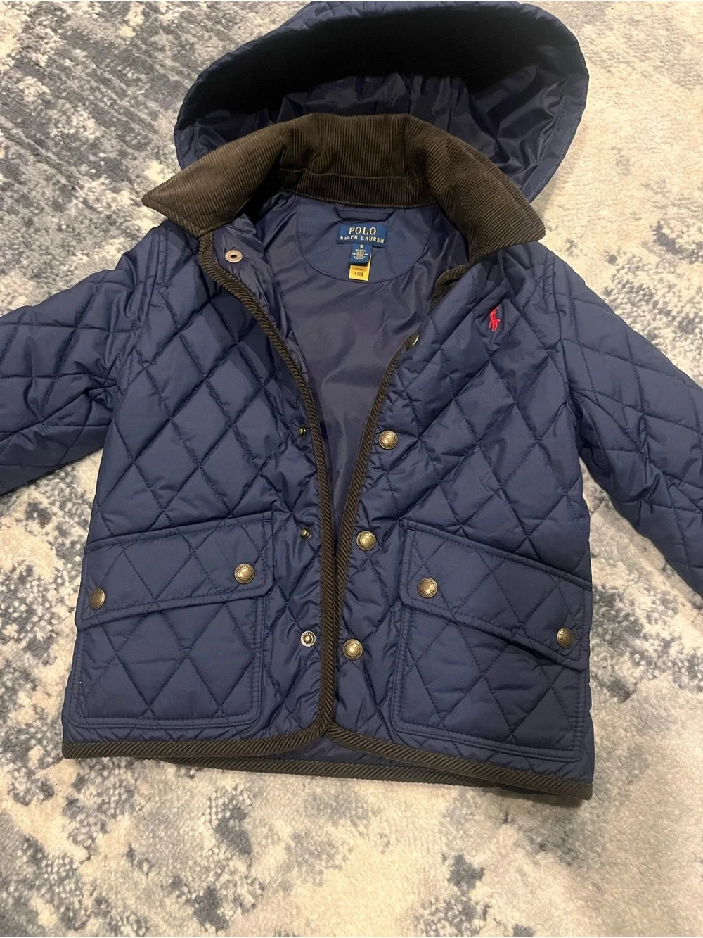 Polo by Ralph Lauren Navy Quilted Hooded Puffer Jacket