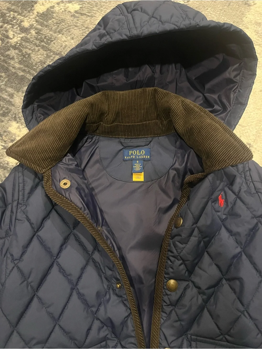 Polo by Ralph Lauren Navy Quilted Hooded Puffer Jacket