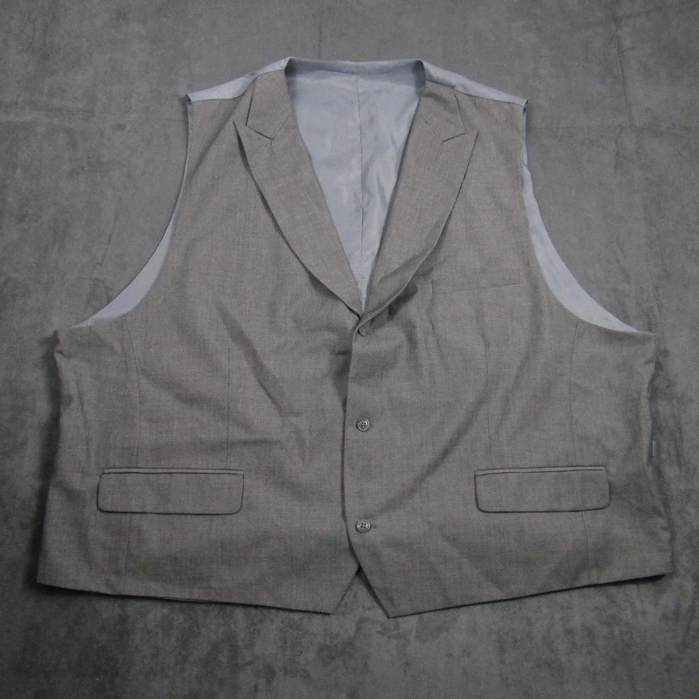 LCN Vest Mens 54W Gray Tissuto Super 150s Wool Blend Suit Waistcoat Wedding