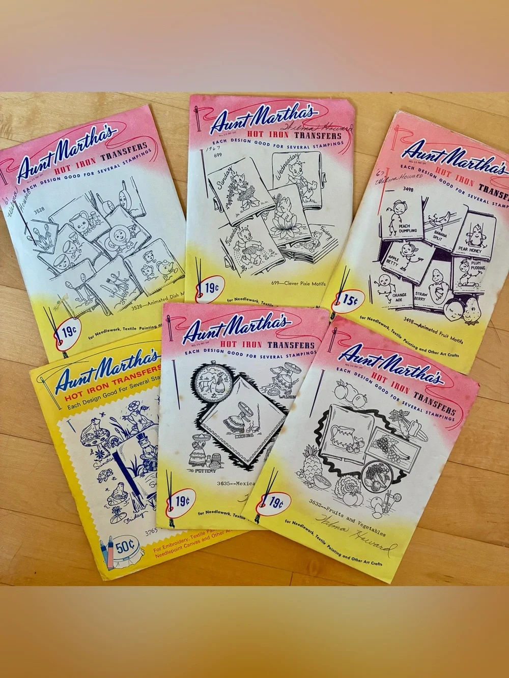 Vintage Aunt Martha’s Hot Iron Transfers 6 sets