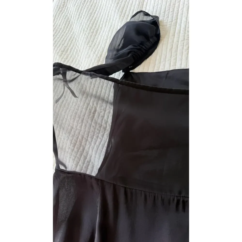 Free People Anthropologie Black Jumpsuit Romper Size 6 Viscose NWT $88