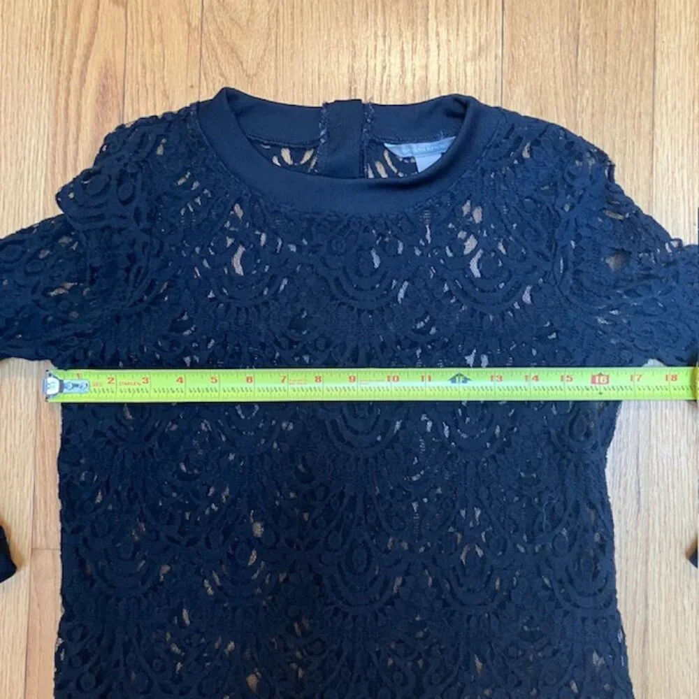 Banana Republic Black lace top with button back detail size S