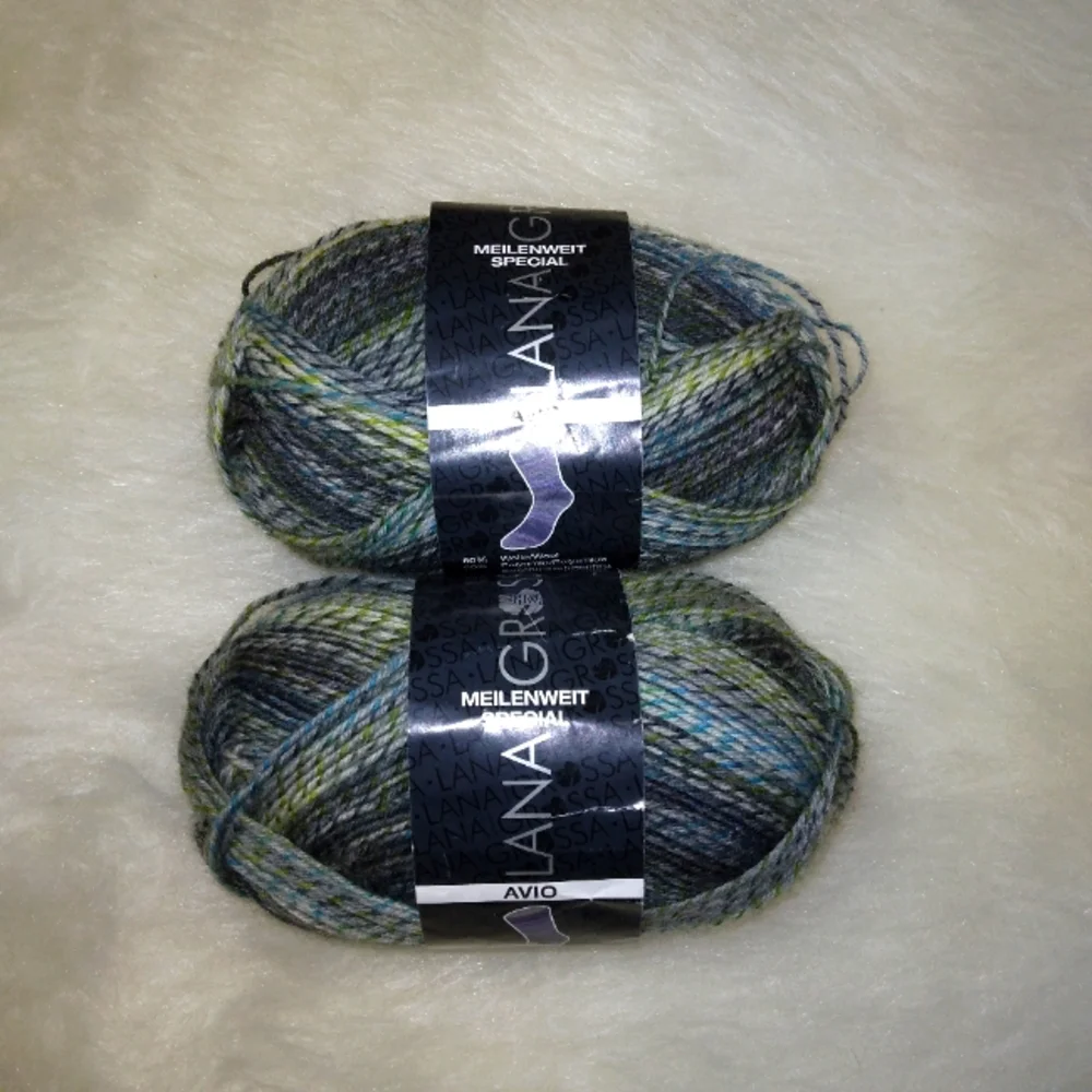 YARN Lana Grossa Avio Sock Yarn, 80% Wool 20% Polyamide, Greens