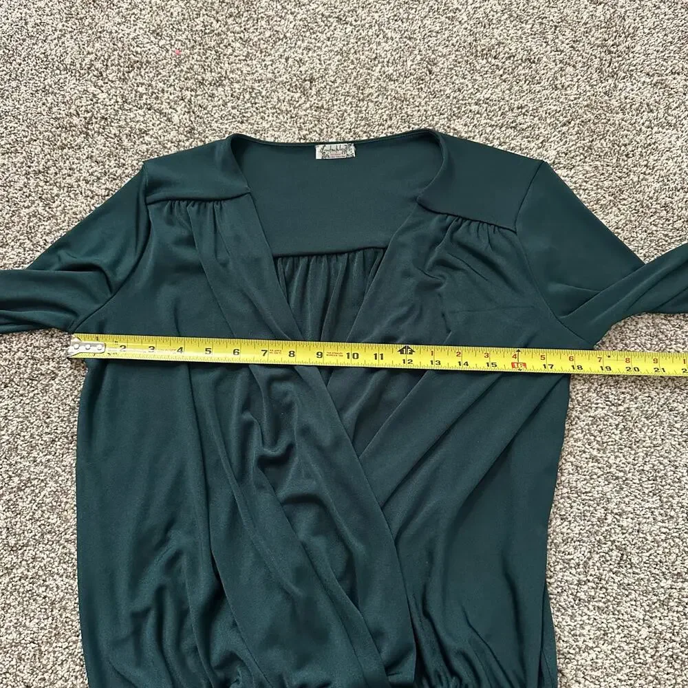 Free People Intimately dark green long sleeve v-neck bodysuit size M