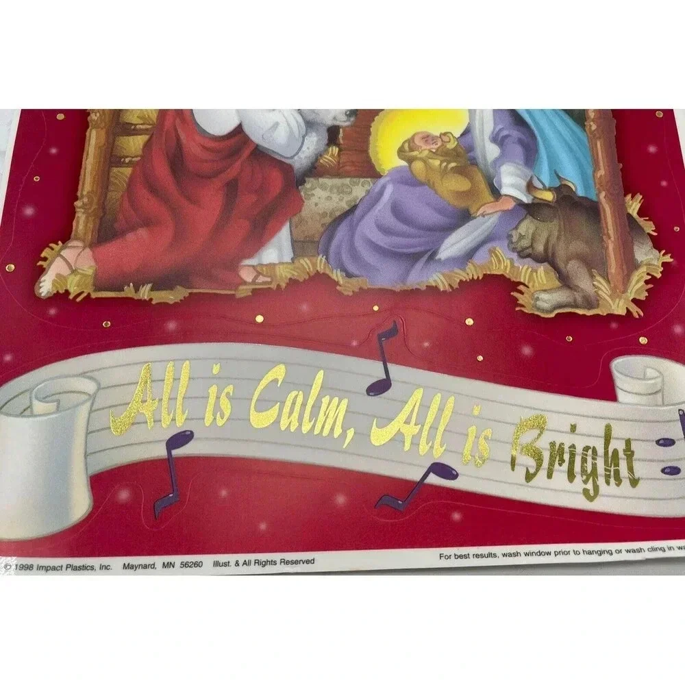 Vintage Window Decorations - Silent Night - Spiritual Clings - Lord Theme New