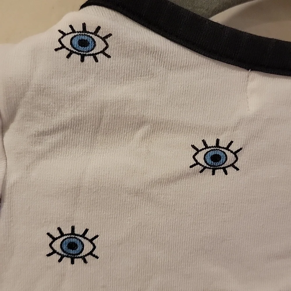 Rare Monica and Andy Evil Eye shirt long sleeve onesie size 12-18m