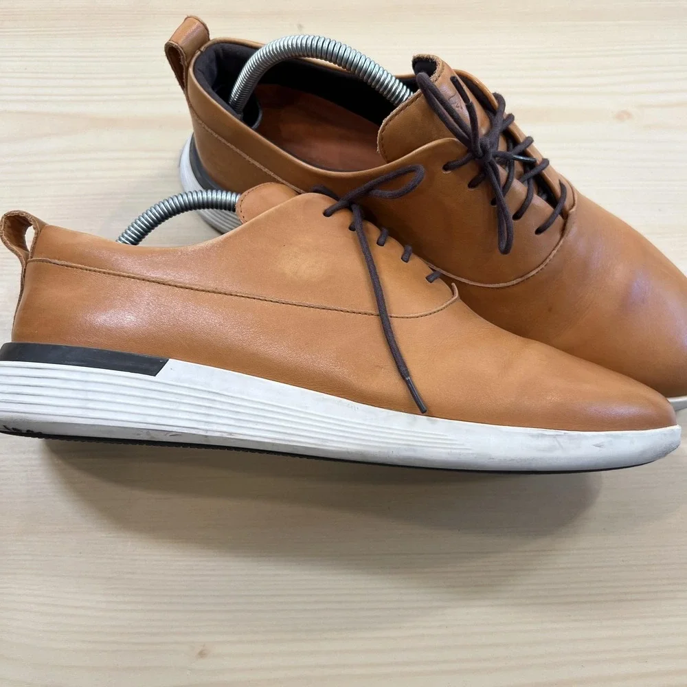 Wolf & Shepherd Leather Shoes Mens Size 10.5 Brown Lace Up Casual Sneakers