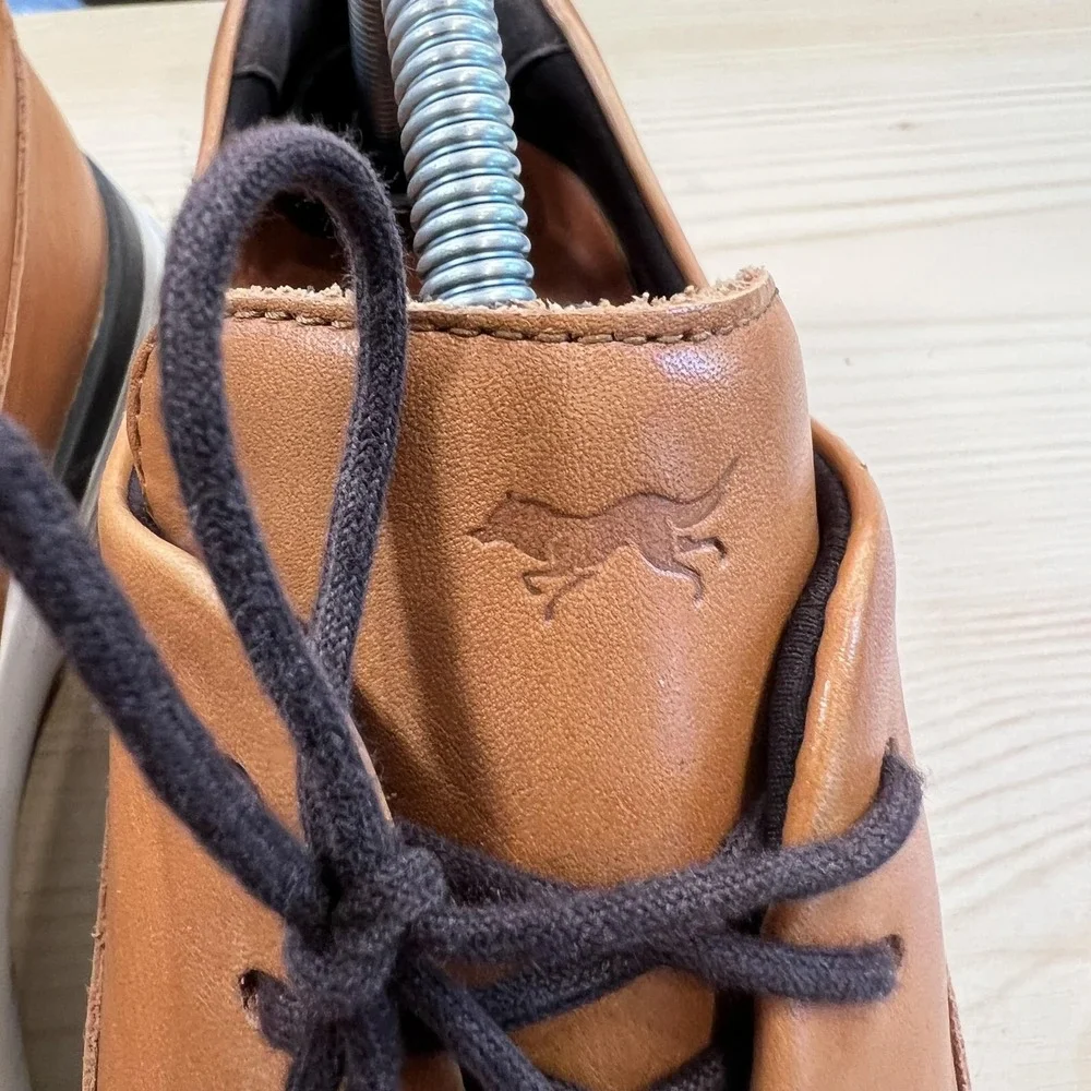 Wolf & Shepherd Leather Shoes Mens Size 10.5 Brown Lace Up Casual Sneakers