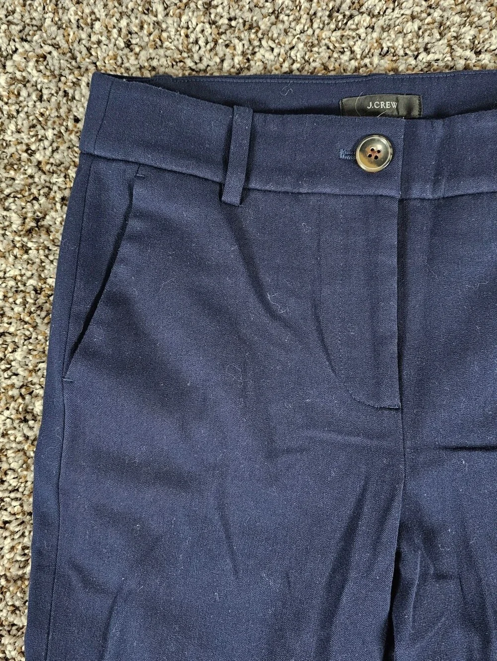 J Crew Womens Sz 0 Flat Front Slim leg Chino Dress Pants Dark Blue