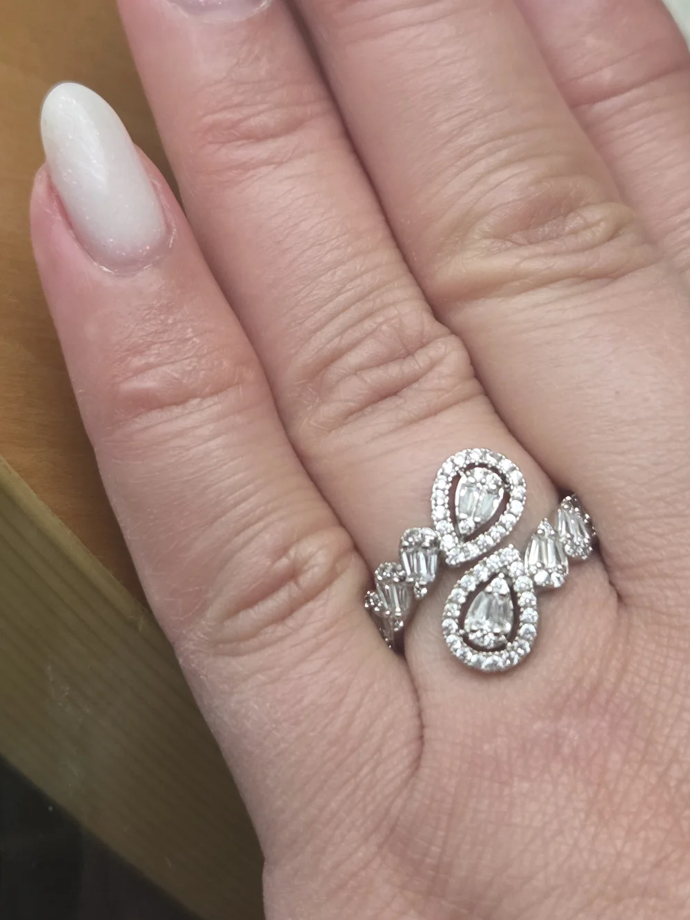 Elegant Statement Ring – Stainless Steel, Hypoallergenic, Sparkling Cubic Zircon