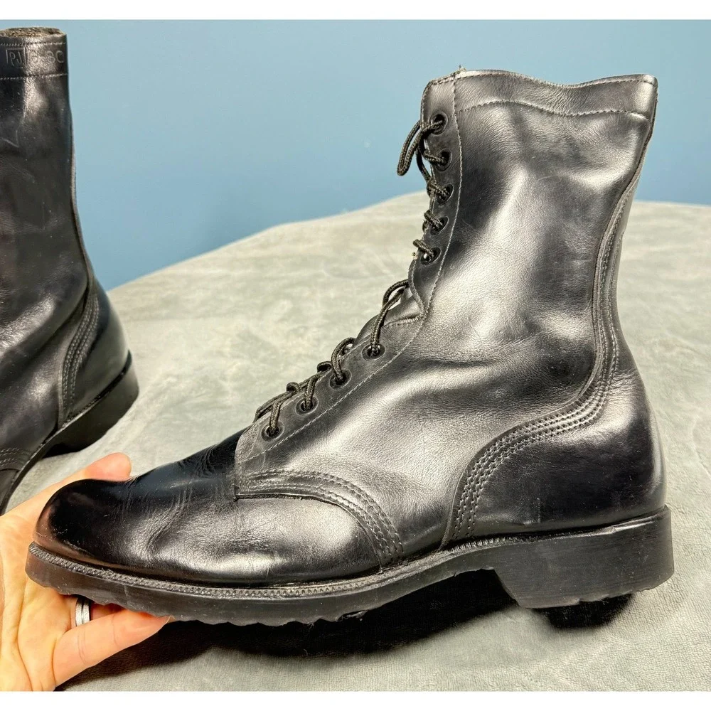 Ro Search Combat Boots Mens 11.5 Wide Black Leather Military Lace Up