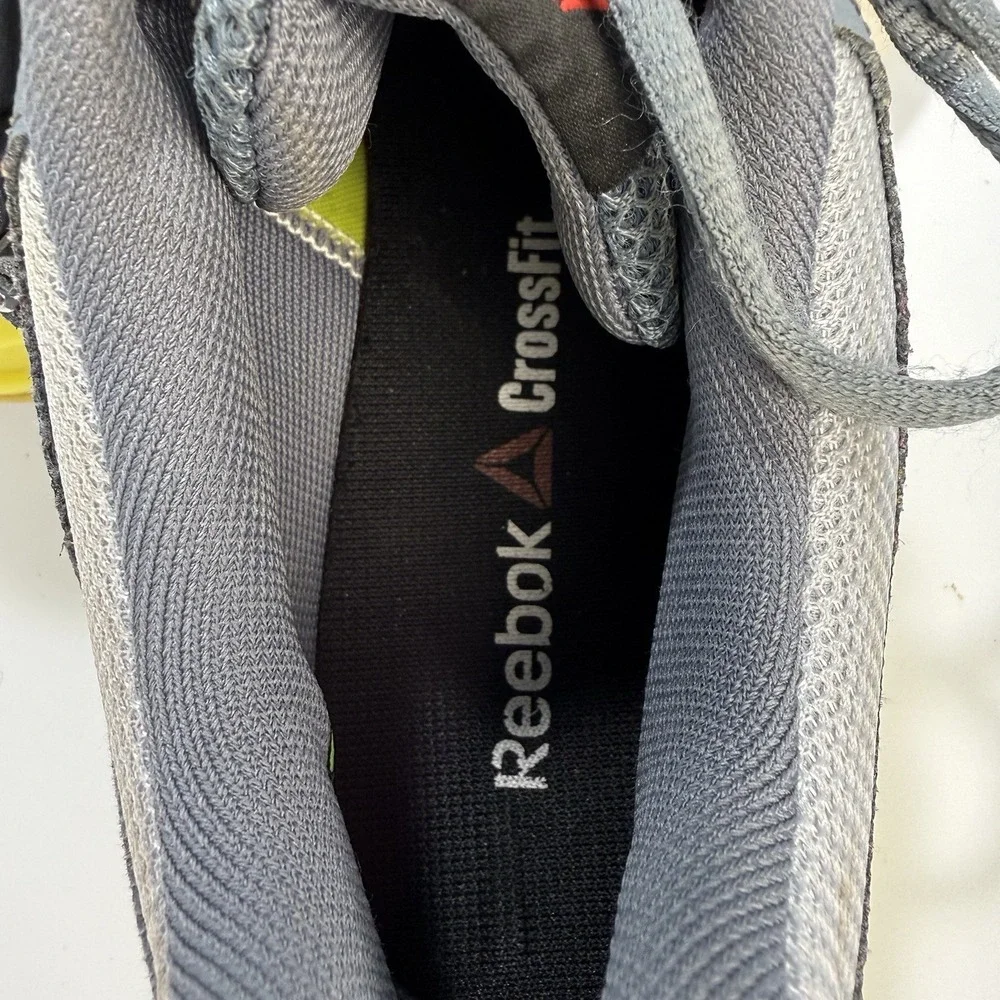 Reebok Lifter 2.0 CrossFit Weightlifting Shoes Gray/Yellow Low Top Dual Strap 10