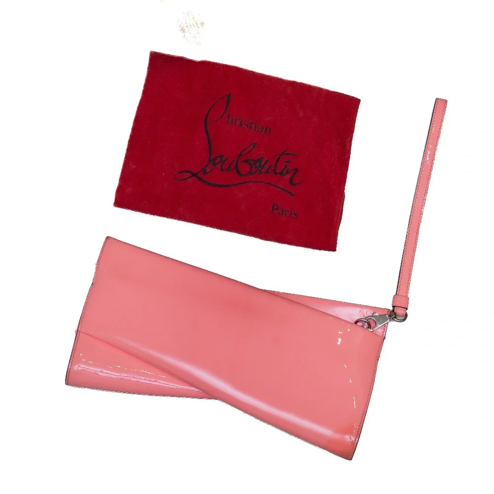 Christian Louboutin Pink Patent Leather Bow-Shaped Clutch‎ Bag