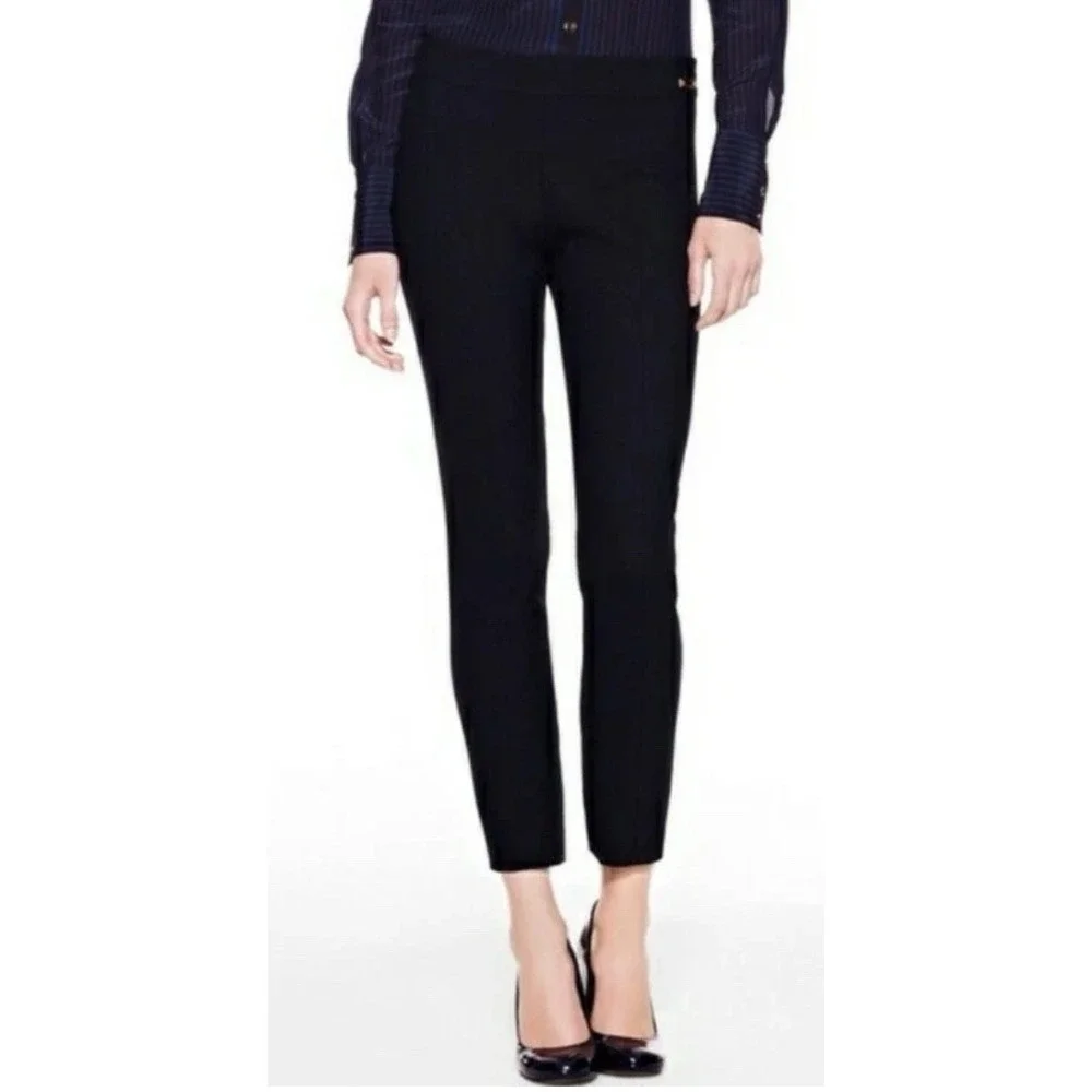 Tory Burch Azalea‎ Slim Ankle Pant Navy Blue Stretch Lightweight Wool Career 2