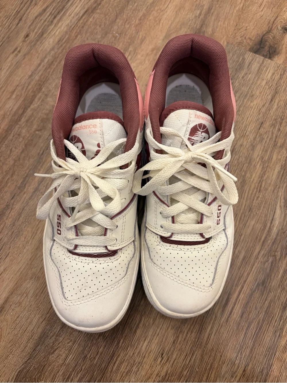 New Balance Women's White Sneakers with Pink & Mauve Accents