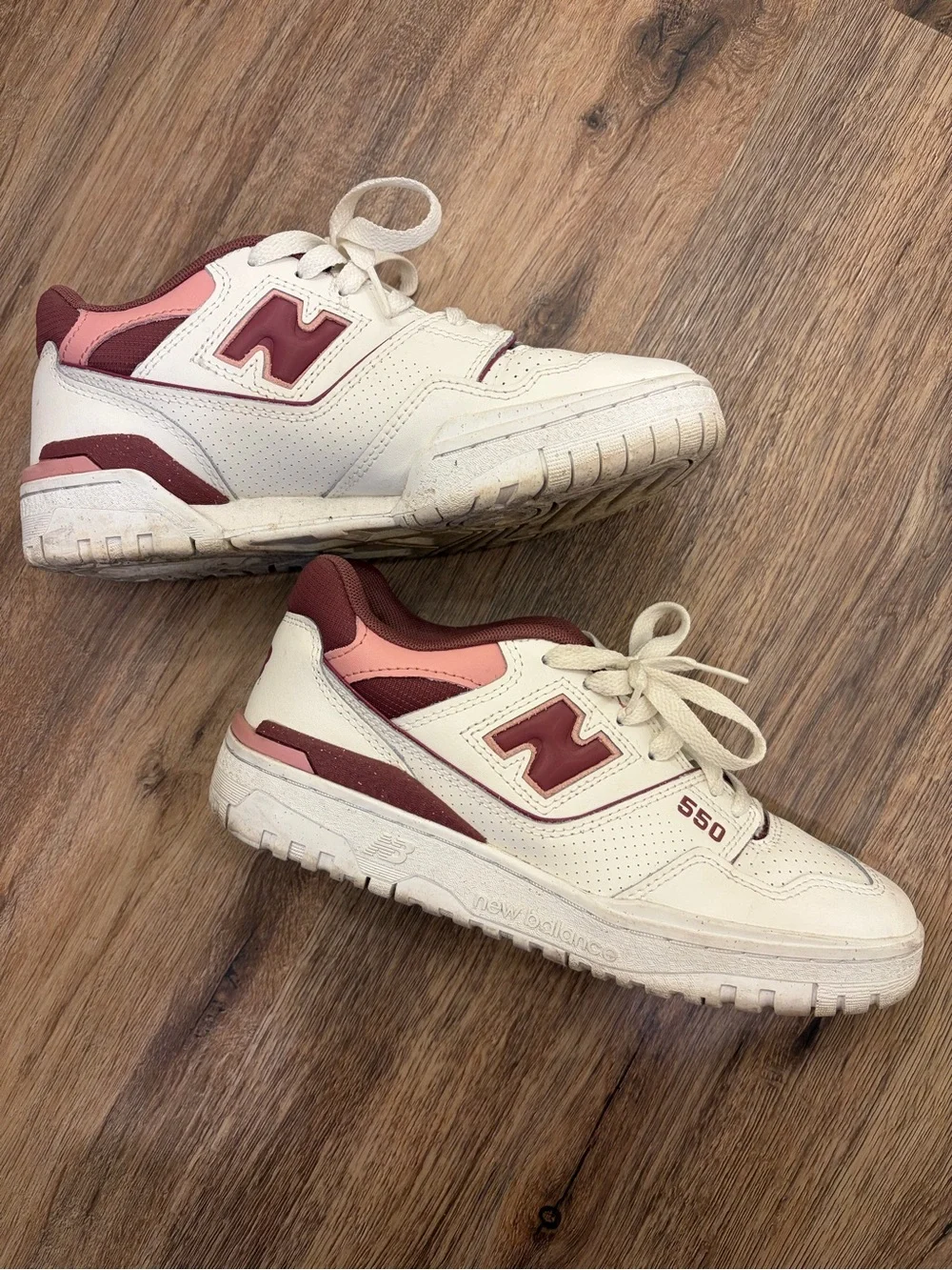 New Balance Women's White Sneakers with Pink & Mauve Accents