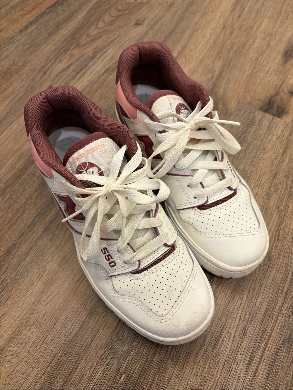 New Balance Women's White Sneakers with Pink & Mauve Accents