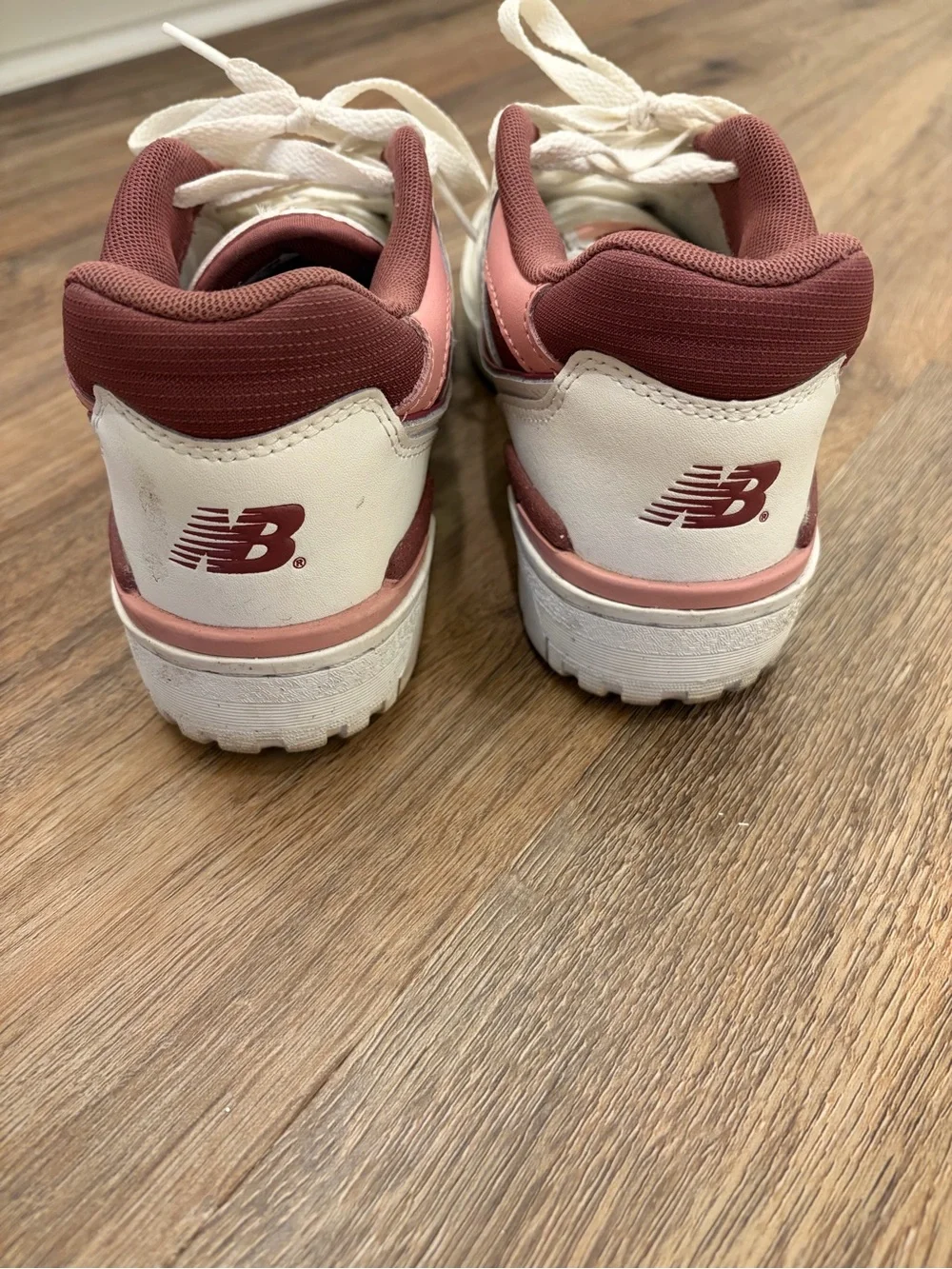 New Balance Women's White Sneakers with Pink & Mauve Accents