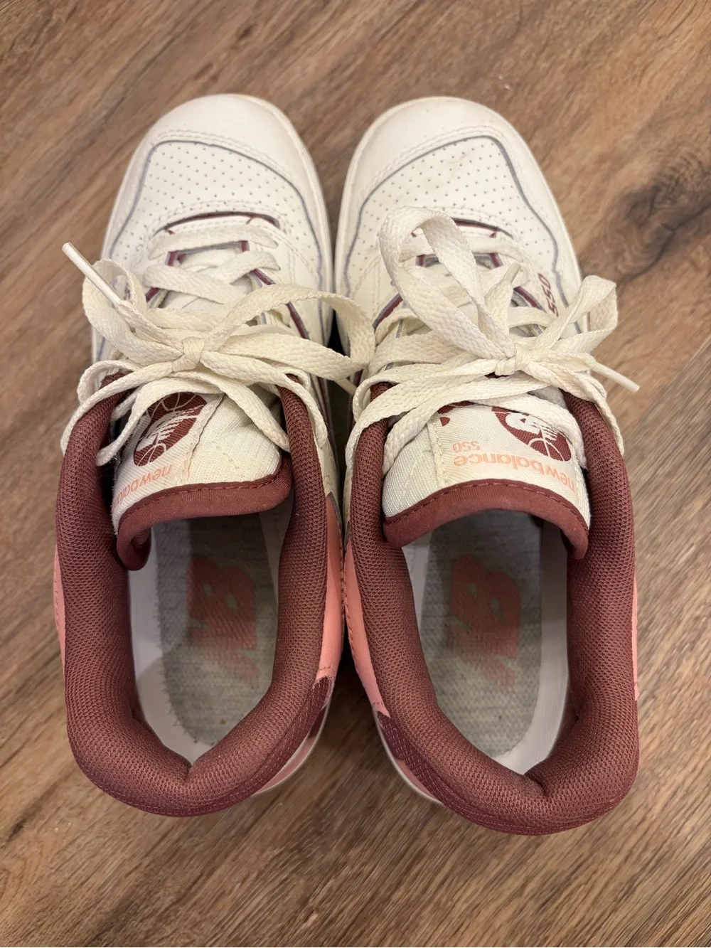 New Balance Women's White Sneakers with Pink & Mauve Accents