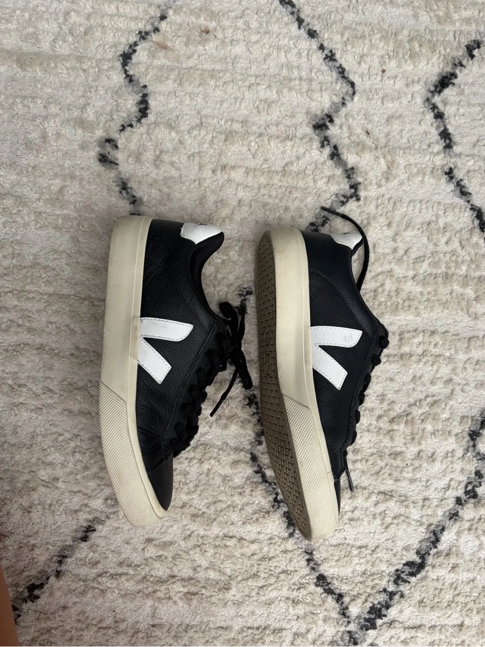 Veja Black & White Low-Top Sneakers