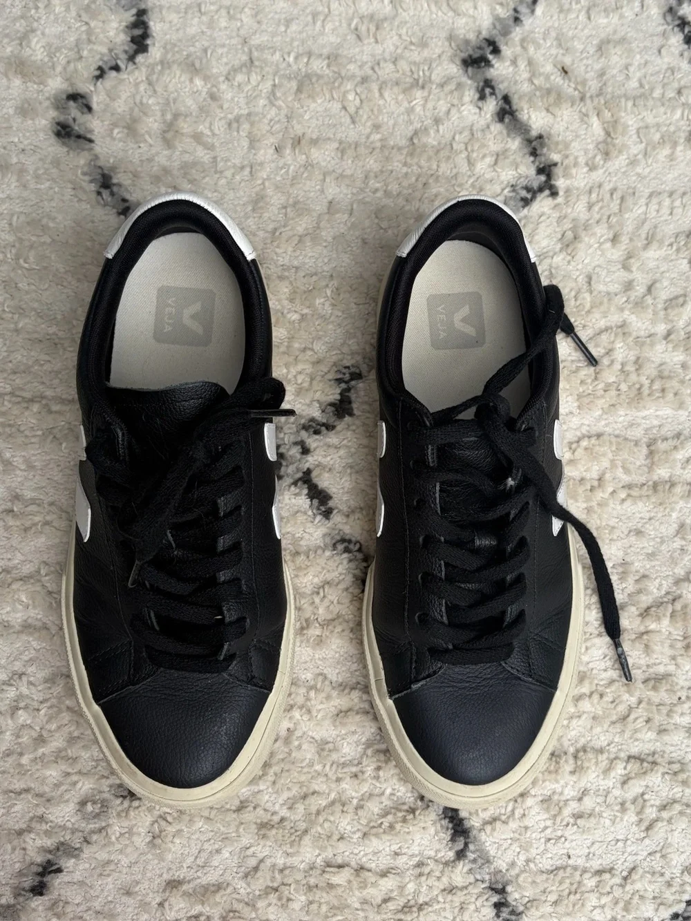 Veja Black & White Low-Top Sneakers