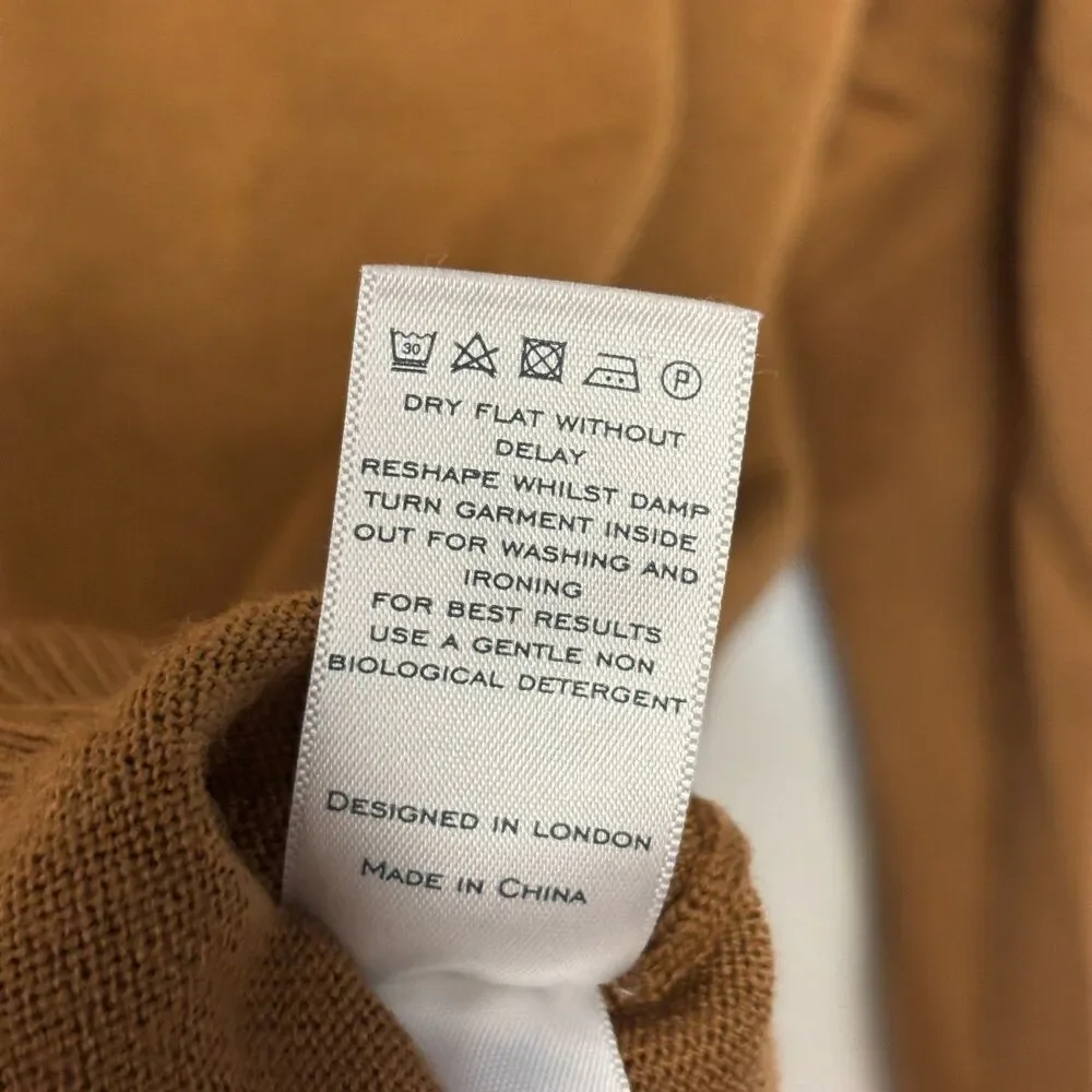 Charles Tyrwhitt Men Extra Fine Merino Wool Sweater Size Large Brown C133 -27