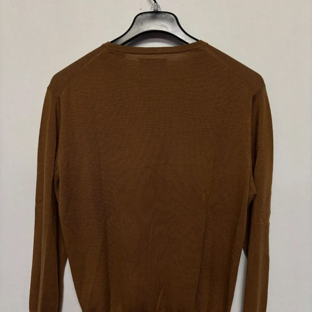 Charles Tyrwhitt Men Extra Fine Merino Wool Sweater Size Large Brown C133 -27