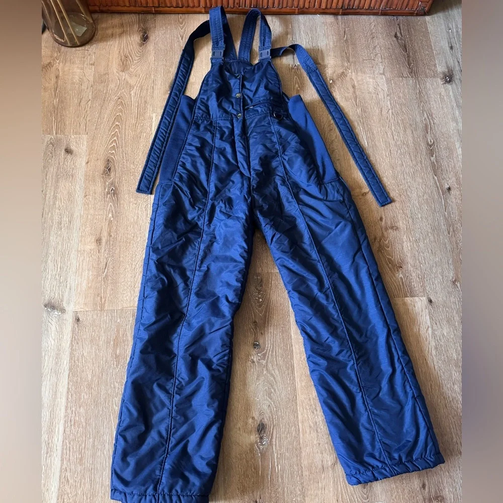 Ski Lion Vintage Navy Blue Overall Bib Snowsuit‎ Size M