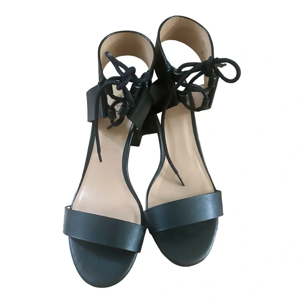 Call it Sprink Woman’s Sandals Black Vegan Leather Size 7.5