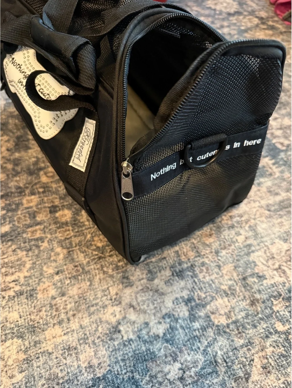 Brazzled Essentials Black Mesh Pet Carrier Fleece Pad
