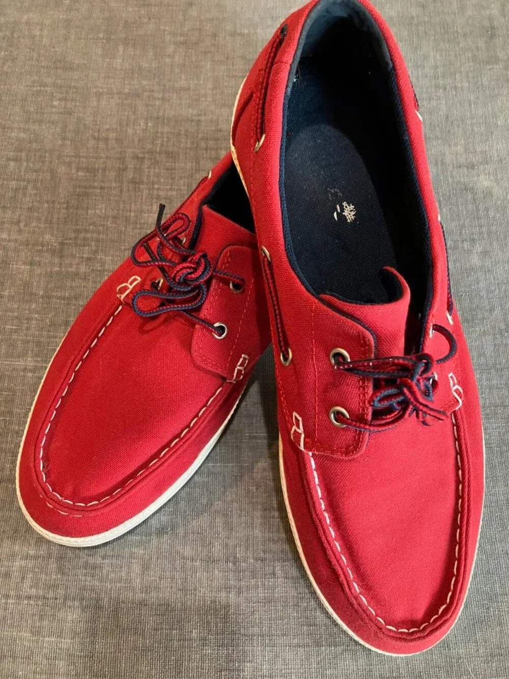 Timberland Mens 10.5 Red Canvas Boat Shoes Deck Loafers 1973 Preppy Nautical