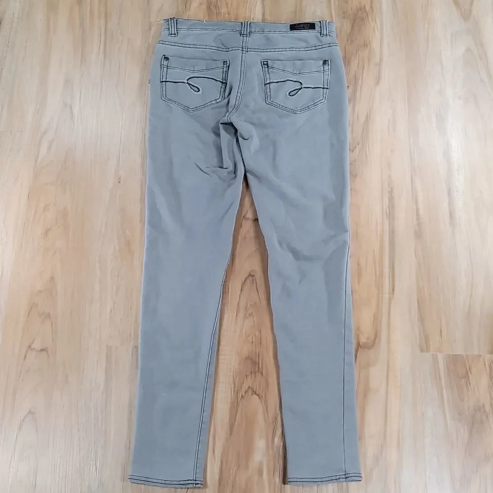 💜Justice Gray Skinny Jeggings Size 14