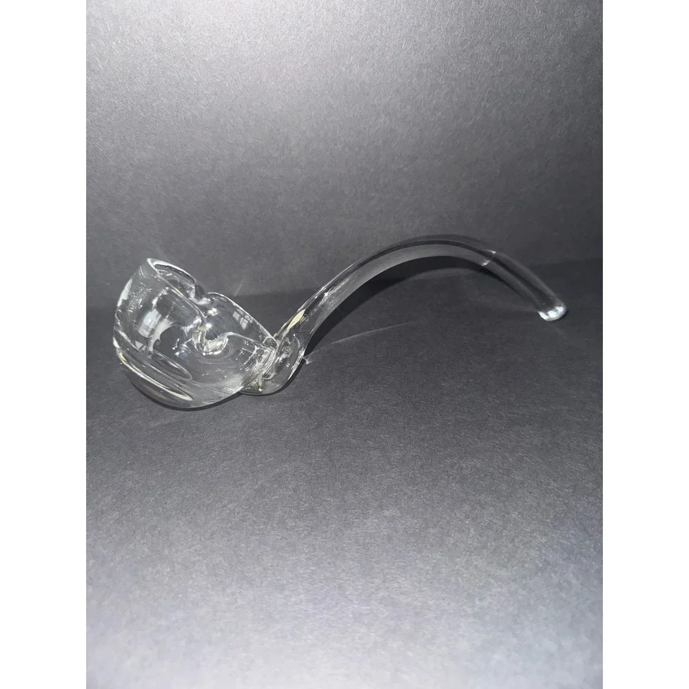 Vintage Hand Blown Ladle Made in Romania Curved Handle Double Spout