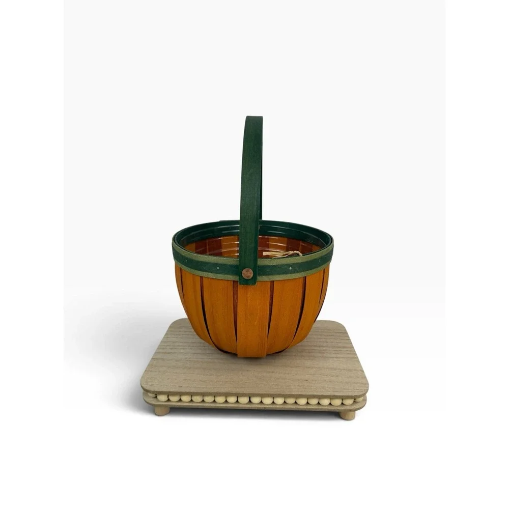 Longaberger 2013 Halloween Fall Orange Spice Pumpkin Splint Basket & Protector