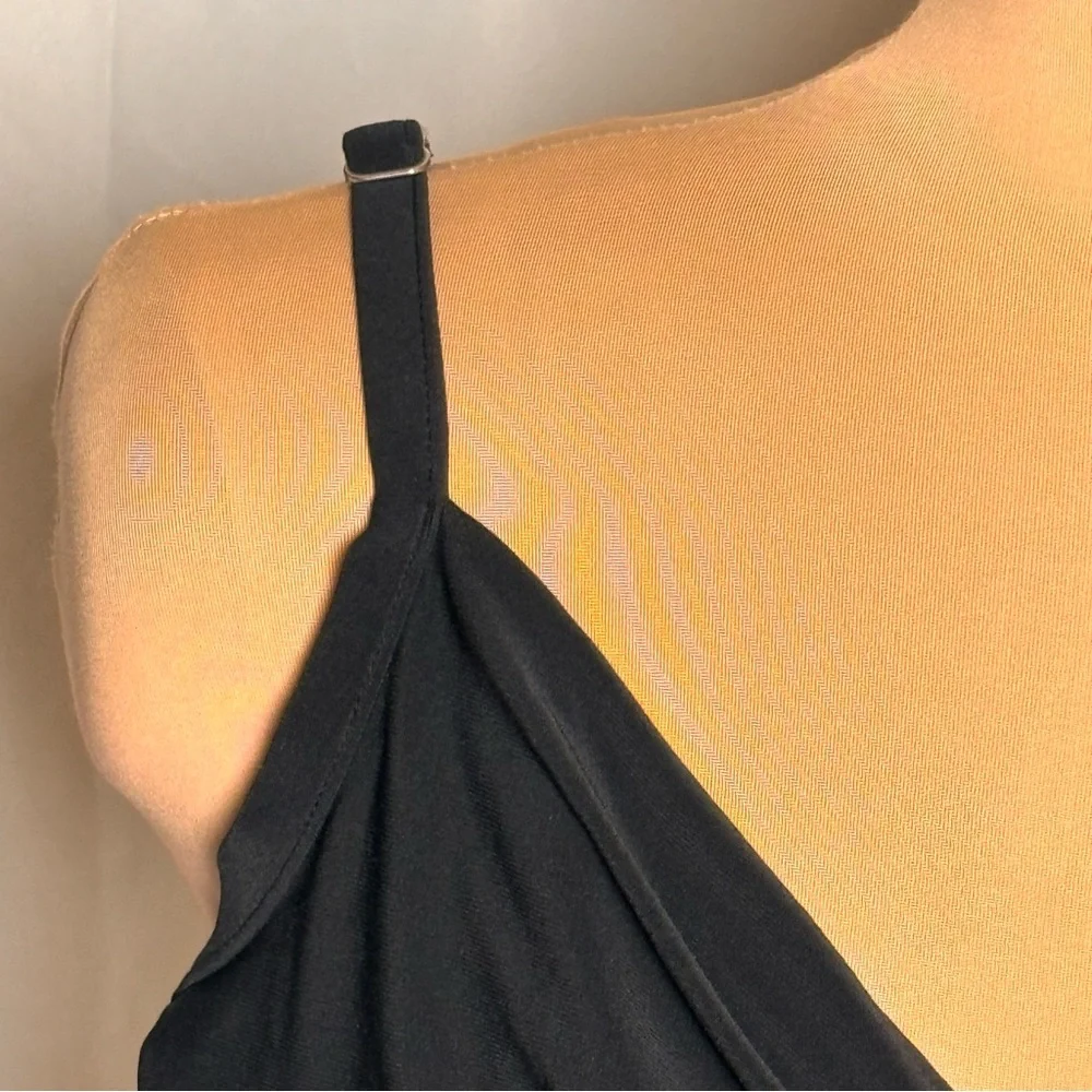 Miraclesuit Black Slimming Tankini Swim Top Built-In Bra Ruched Women's