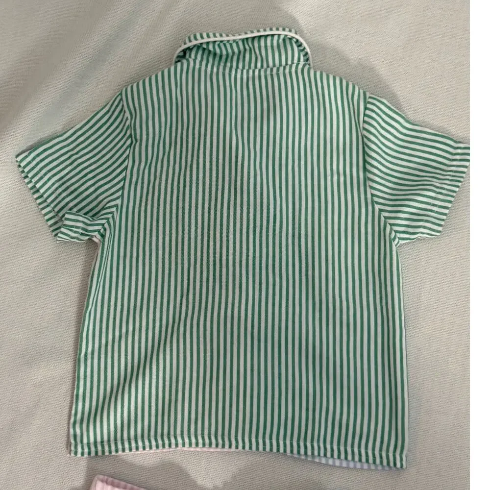 Ralph Lauren Twill Fun Color block Sleep Set size 3-4