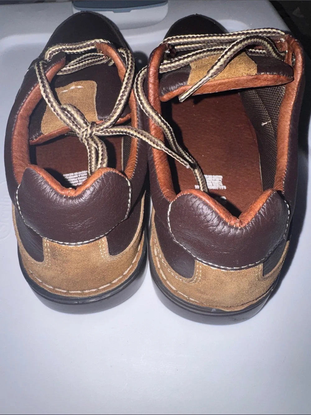 Men's Brown Leather Boat Shoes with Contrast Laces