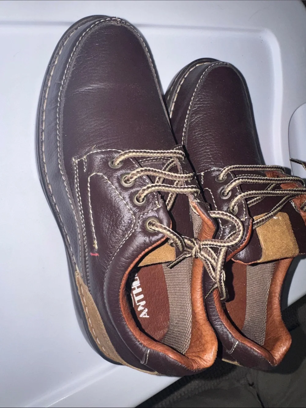 Men's Brown Leather Boat Shoes with Contrast Laces