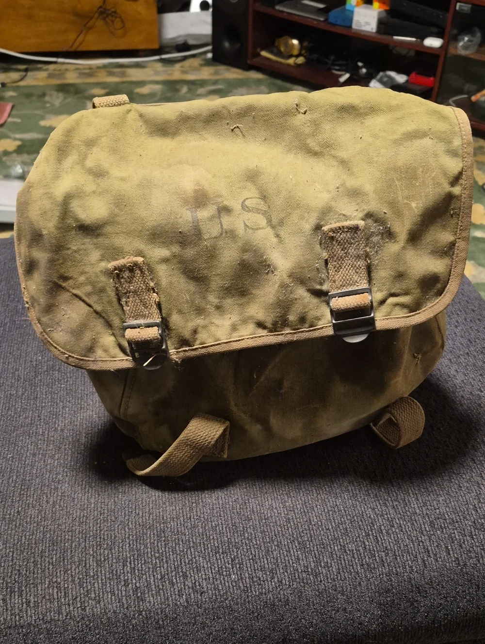 WWII US AIRBORNE PARATROOPER MUSETTE JUMP BAG- 1945